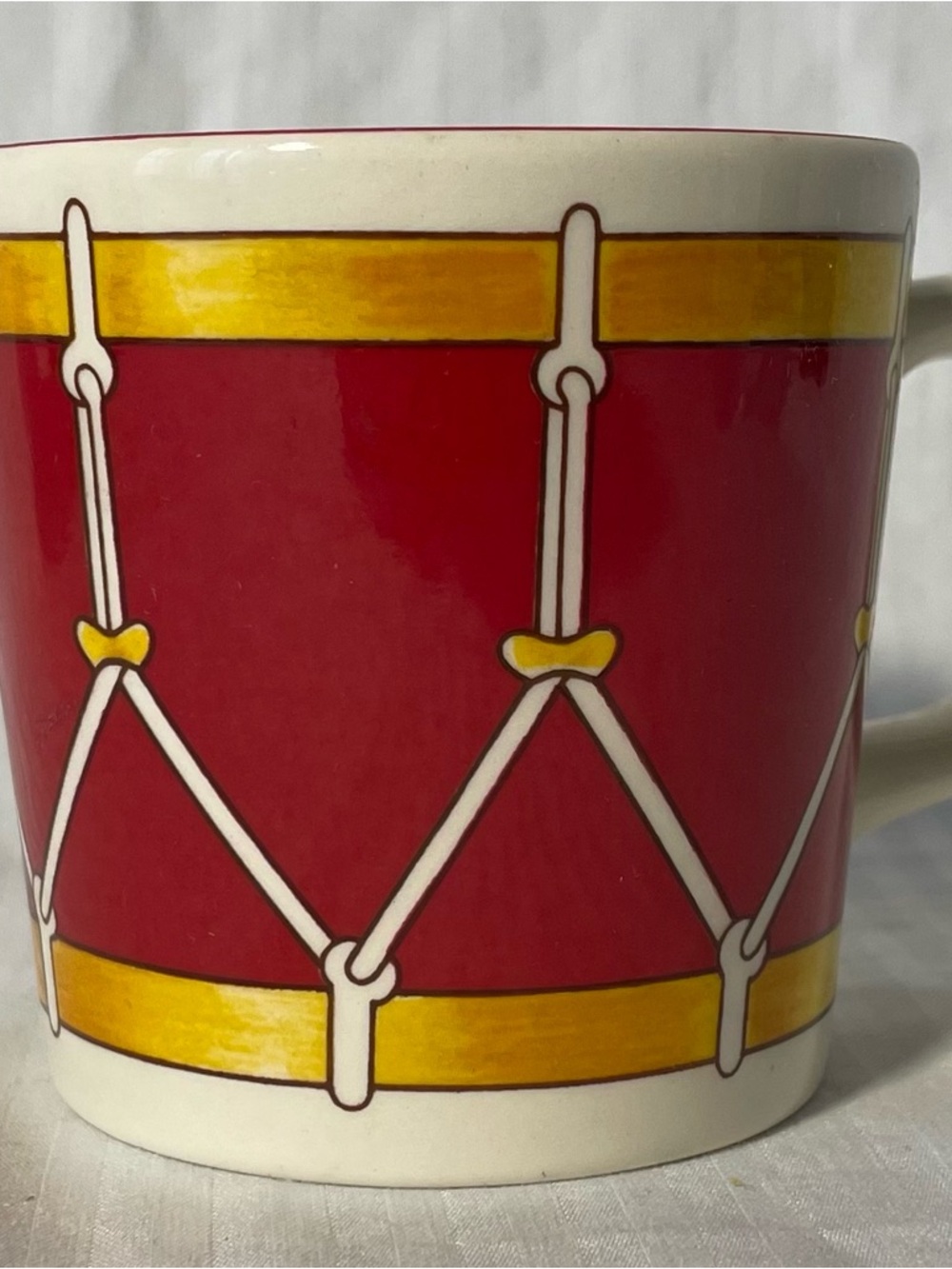 Mason’s ironstone Tiffany & Co. Red and Yellow Drummer Stripe Mug